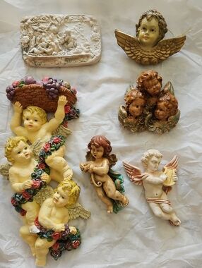 Assorted Cherubs Wall Plaques - Vintage Style Decorative Angels